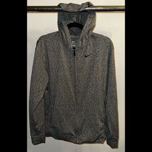 Nike Dri-FIT Standard Fit Grey Long Sleeve Hoodie — Men’s S